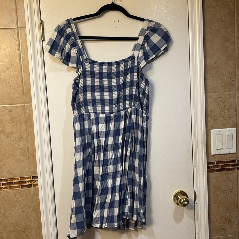 Old Navy Women’s Blue and White Plaid Dress